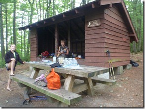 Helvey's Mill Shelter (yes that hiker is playing a guitar)