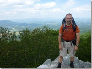 Bill on rock outcropping on Sugar Run Mtn